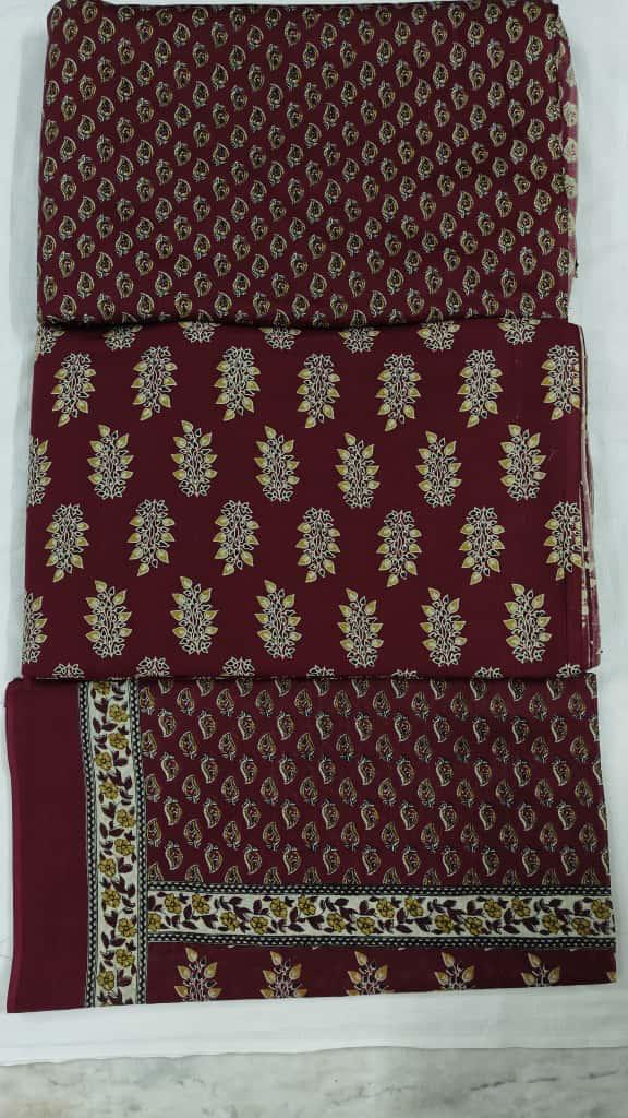Taj Cotton Top And Bottom With Mulmul  Cotton Dupatta (2.50 Meter ).